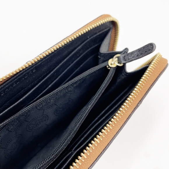 Michael Kors Jet Set Travel ZA Continental Wallet Color-Block Stripe Leather - Picture 8 of 11